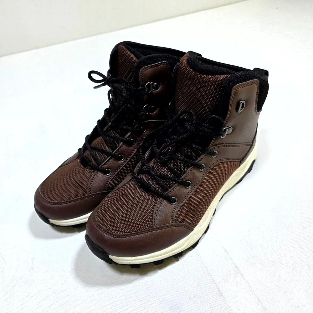 Target Hiking Boots Mens 9 Brown Mid Top Trail Outdoor Rugged Lug Sole Shoes